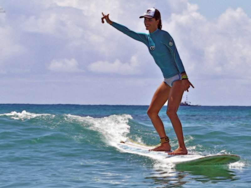 Alessandra Ambrosio Surfing In Hawaii Wallpaper